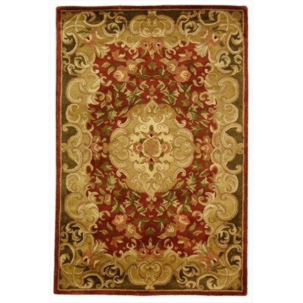 3 Ft. x 5 Ft. Small Rectangle- Traditional Classic Rust And Green Hand Tufted Rug, Safavieh, Mfr#: CL234A-3